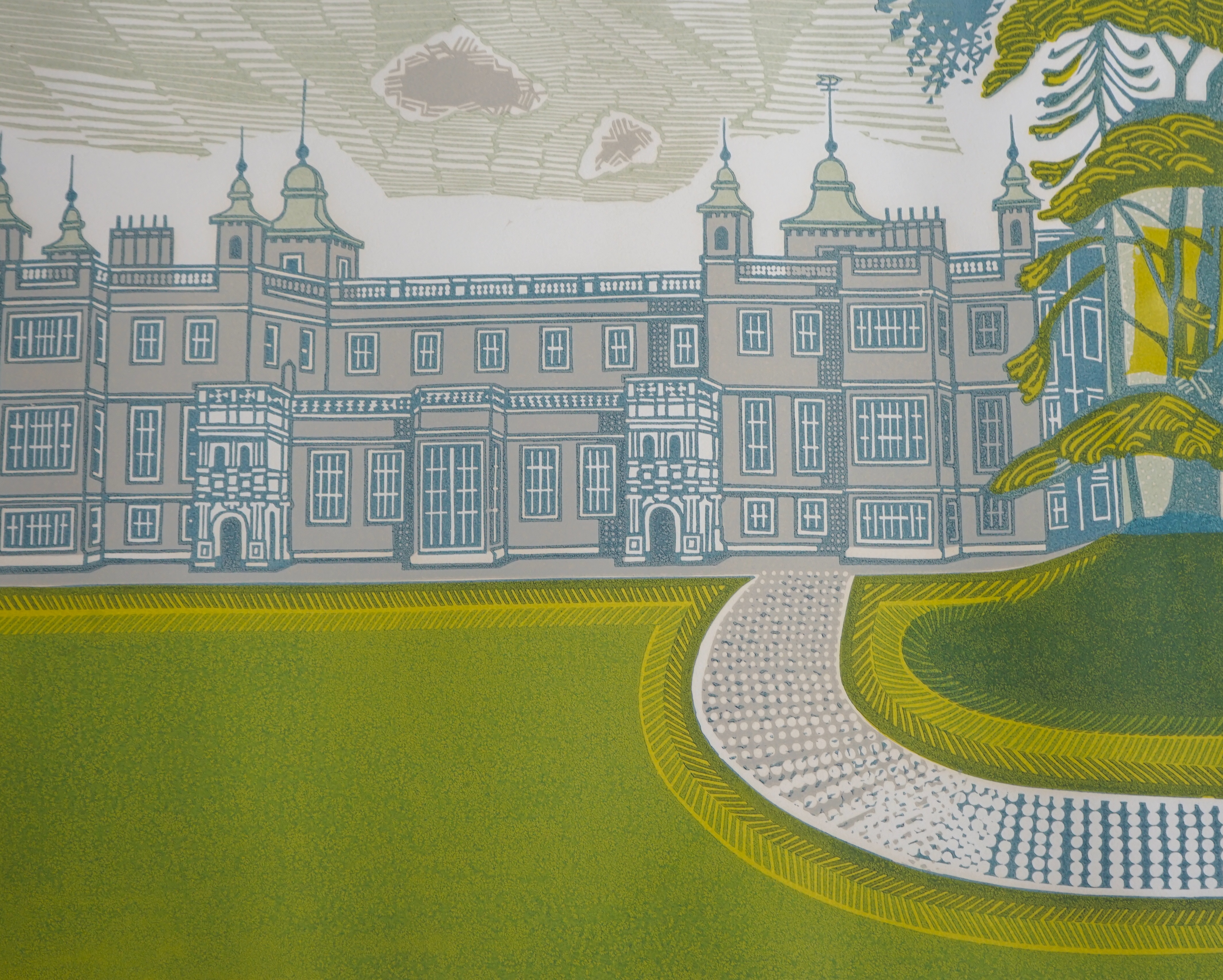 Edward Bawden RA (British, 1903-1989), 'Audley End House' (MG 095), linocut in colours, sheet overall 70 x 84cm